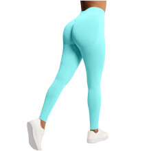 Női varrás nélküli, egyszínű, magas derekú, csípőemeléses, jóga leggings, XS-2XL méret