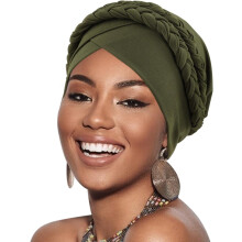 Afrikanska kvinnor turbankepsar mössa twist huvudduk förbunden dubbelt vriden flätad hårskydd wrap hatt kemocancerkeps