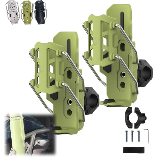Cycling Bottle Holder Green 360 Rotatable Auto-Clamp for