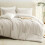 Beige Queen Comforter Set, 3-Pc Boho Solid Quilted Bedding, Down Alternative Comforter + 2 Pillowcases, All-Season 7