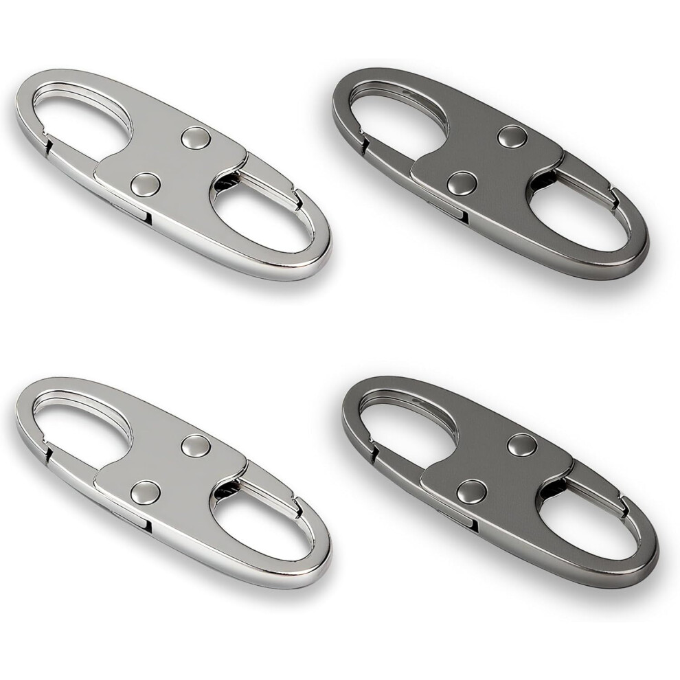 Anti-Theft Zipper Clips Space Grey Zinc Alloy 8Pcs 9362892714856