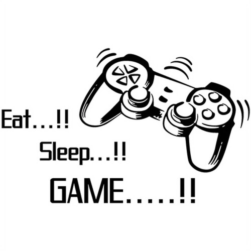 Windfall EAT, Sleep, Αυτοκόλλητο βινυλίου παιχνιδιού – Τέχνη τοίχου για παίκτες, 1