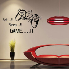 Windfall EAT, Sleep, Game vinyl matrica – Gamers fali dekoráció, tinédzser fiúknak, sima felületekkel kompatibilis