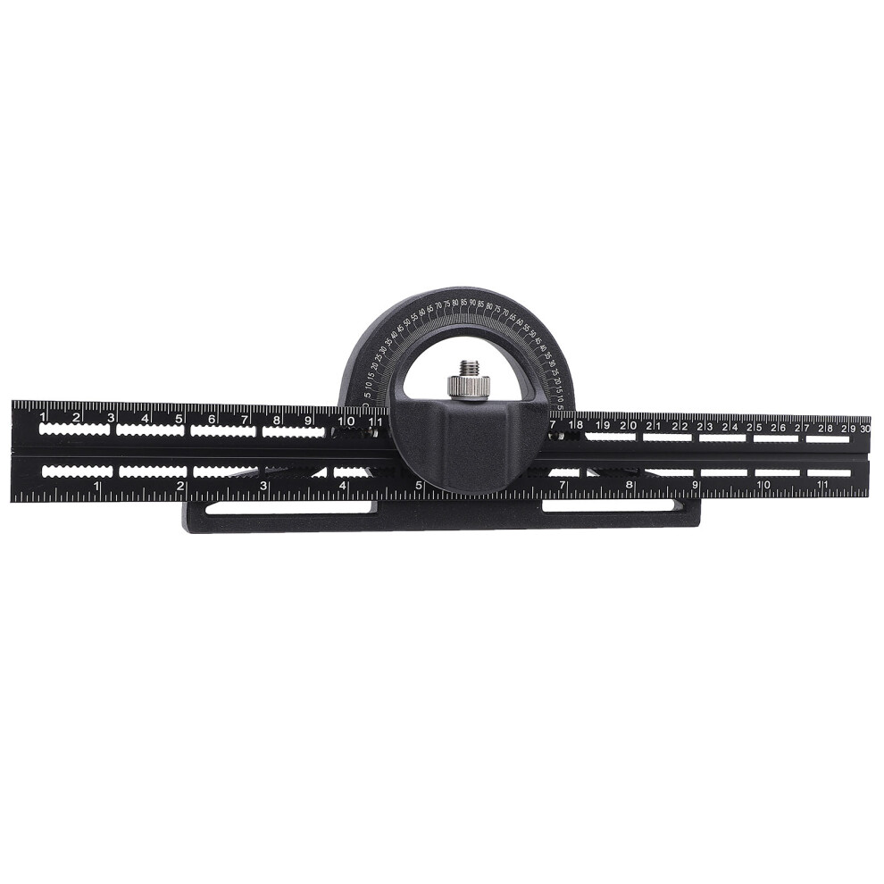 Multi-Function 300Mm Black Aluminum Combination Angle Ruler & Protractor 8331384091950