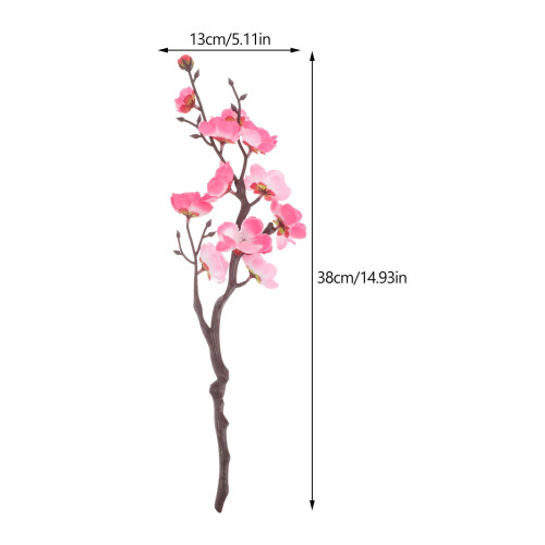 3 Pcs Pink Artificial Plum Blossom Stems 1