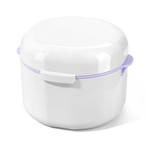 Denture Case with Quick Drain Feature Travel Food Grade PP Denture Storage Box White