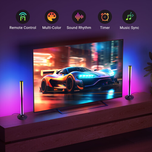 Pacote com 2 barras de luz LED RGB para TVs de 45 a 70 polegadas. 1