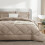 Beige Twin Comforter Set 5-Piece All-Season Bedding 7