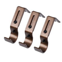 Curtain Rod Bracket 3pcs Adjustable Curtain Rod Bracket Useful Drapery Rod Rack Curtain Accessories Curtain Pole Holder for Home (Brown)
