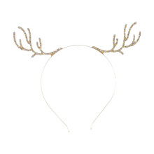 Bandeau à cheveux doré en forme de bois de cerf, pour femmes et filles.