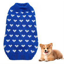 1 stk. hundesweater, polyester hundetøj, hundekjoler, blå, XS