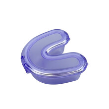 Denture Storage Box with Protective Shaped Interior, Purple Flower Dental Retainer Case for Travel