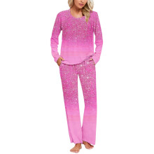 Lente pyjama met lange mouwen voor dames, set met een losse top en broek.