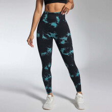 Dames yogabroek met hoge taille - Coole zomerbroek met tie-dye print, perfect voor workouts en casual gelegenheden
