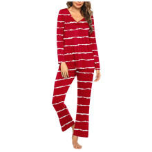 2025 Dames gestreepte sets 2-delige loungesets pyjama top met lange mouwen en bijpassende broek set huispak S-3XL