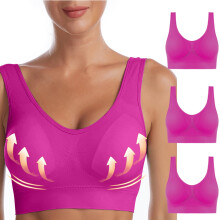 Pacáiste 3 Bra Gan Sreang do Mhná Bra Breathable Mórmhéide Bra Spóirt Bra Cupán Iomlán Bra Spóirt Fo-éadaí Compordach S-6XL