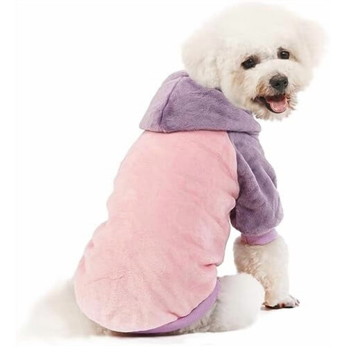 Pull à capuche doux pour petits chiens et chats – Rose, 2