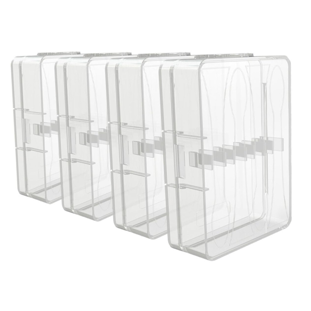Electric Toothbrush Head Travel Case, Clear DustProof Compact Storage Box, 4 Pack for Brush Heads