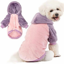 Sudadera con capucha para perros y gatos pequeños XXS/XS: chaqueta de invierno suave y cálida con capucha ajustable (rosa, talla XS), compatible