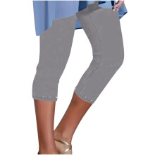 Korkeavyötäröiset 7/8-joogahousut naisille – joustavat spandex-leggingsit strassikivillä, pehmeä kapea istuvuus, S-3XL, kesäiset