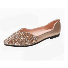 Ballerine da donna con strass, eleganti, casual, da matrimonio, comode, a punta.
