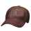 Herren-Baseballkappe aus echtem Leder, Schwarz/Braun, 56–60 cm 2