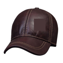 Șapcă de baseball bărbătească din piele naturală, negru, maro, 56-60 cm
