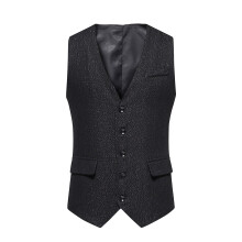 Formal Suit Vest for Men Retro Single-breasted Versatile Waistcoat with Pocket Business Vest,Black