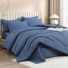 Ocean Blue Queen Bed in a Bag – 7-częściowy zestaw pościeli