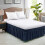 Jupe de lit King Size, 38 cm de hauteur, élastique, bleu marine 2