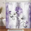 Cortina de chuveiro floral com margaridas roxas, 178 x 178 cm (70 x 70 polegadas) 2