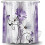 Cortina de chuveiro floral com margaridas roxas, 178 x 178 cm (70 x 70 polegadas) 4