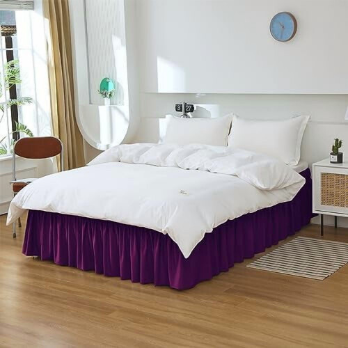 Jupe de lit Queen King en microfibre, style enveloppant 2