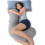 S-Shaped Body Pillow for Side Sleepers, Grey 1