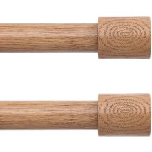 Justerbar gardinstang i treutseende, 80–150 cm, 2-pakning