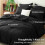 Set copripiumino matrimoniale nero da 7 pezzi con lenzuola e federe 3