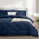 Queen Comforter Set Burnt Orange 7-Piece Down Alternative 7