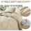 King Comforter Set Beige Quilted Down Alternative 3 Pieces 3
