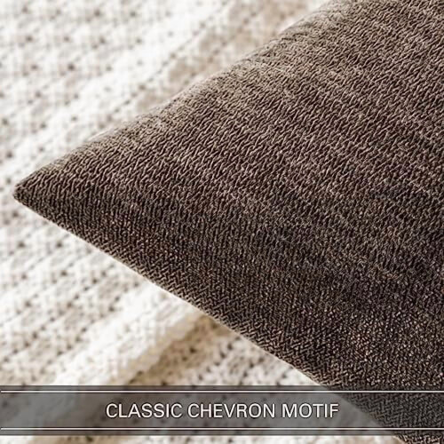 Fodere per cuscini in ciniglia marrone stile rustico 45x45 cm 2