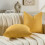 Housses de coussin en chenille moutarde 66 x 66 cm, lot de 2 5