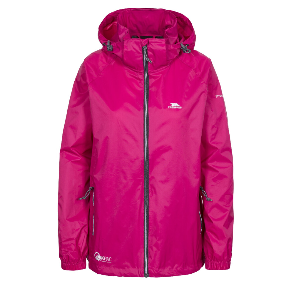 Trespass Womens Qikpac X Unisex Packaway Jacket - Pink - Size Medium - Image 2