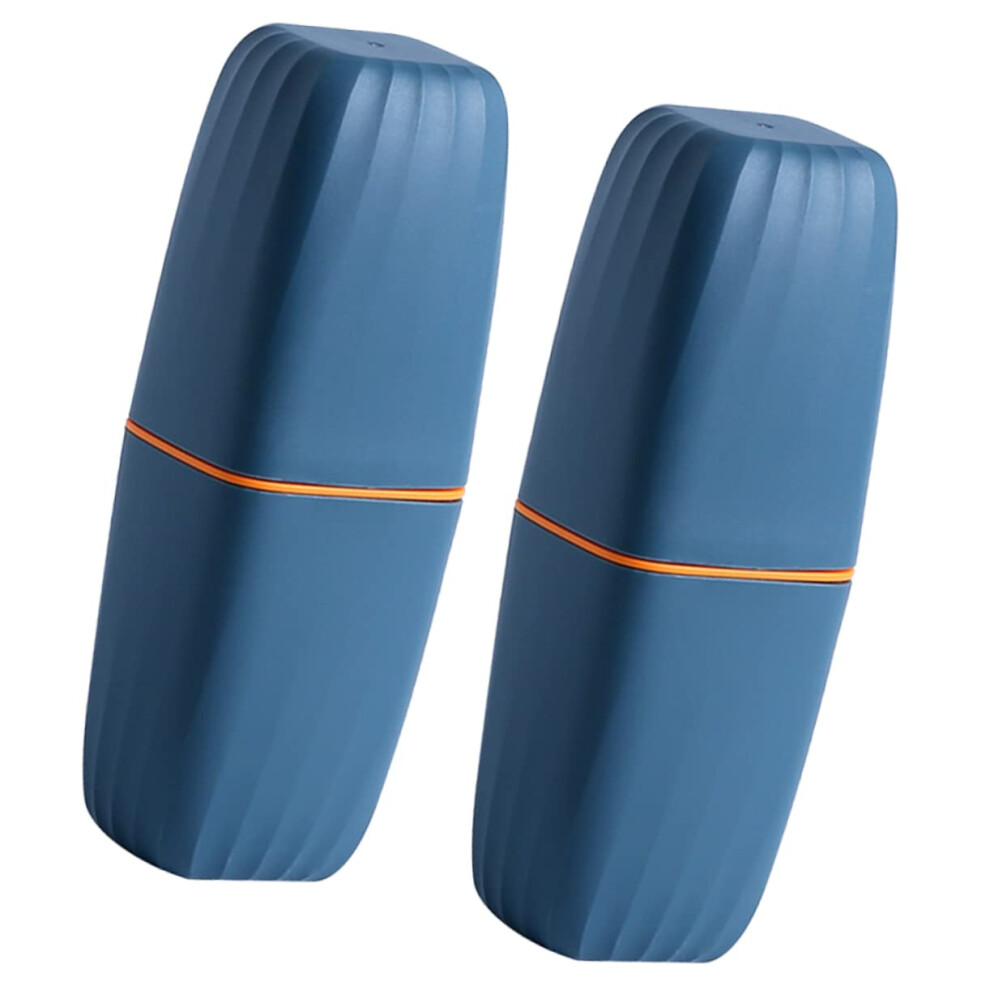 Travel Toothbrush Holder Cup 2 in 1 Compact Durable Case for Toothpaste and Brush, 2pcs