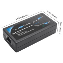 2X Extensor POE de 2 Puertos 10 / 100Mbps con Entrada / Salida EstáNdar IEEE 802.3Af para Cámara IP Extienda 100 Metros