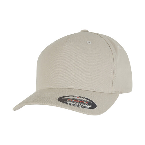 (One Size, Beige) Flexfit Unisex Adult 5 Panel Cap