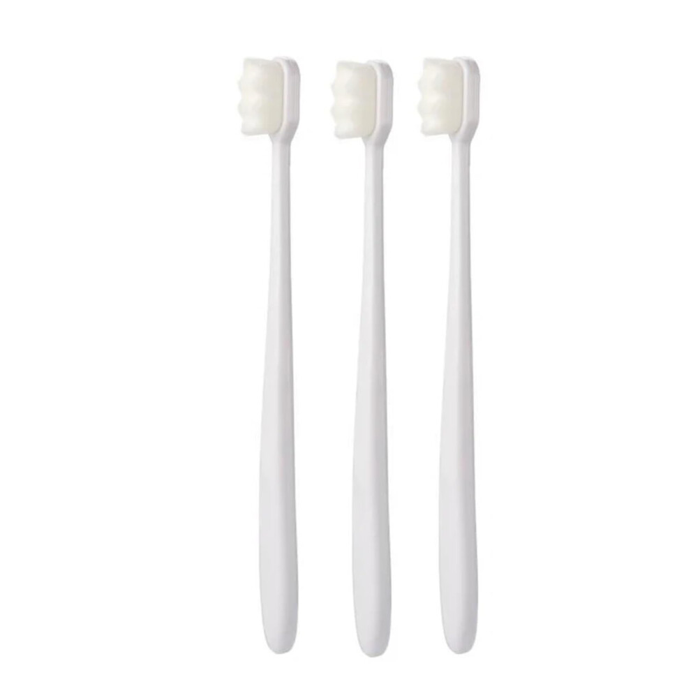 Ultra Soft Toothbrush 3 Pack with Micron Soft Bristles for Sensitive Teeth and Compact Travel Use
