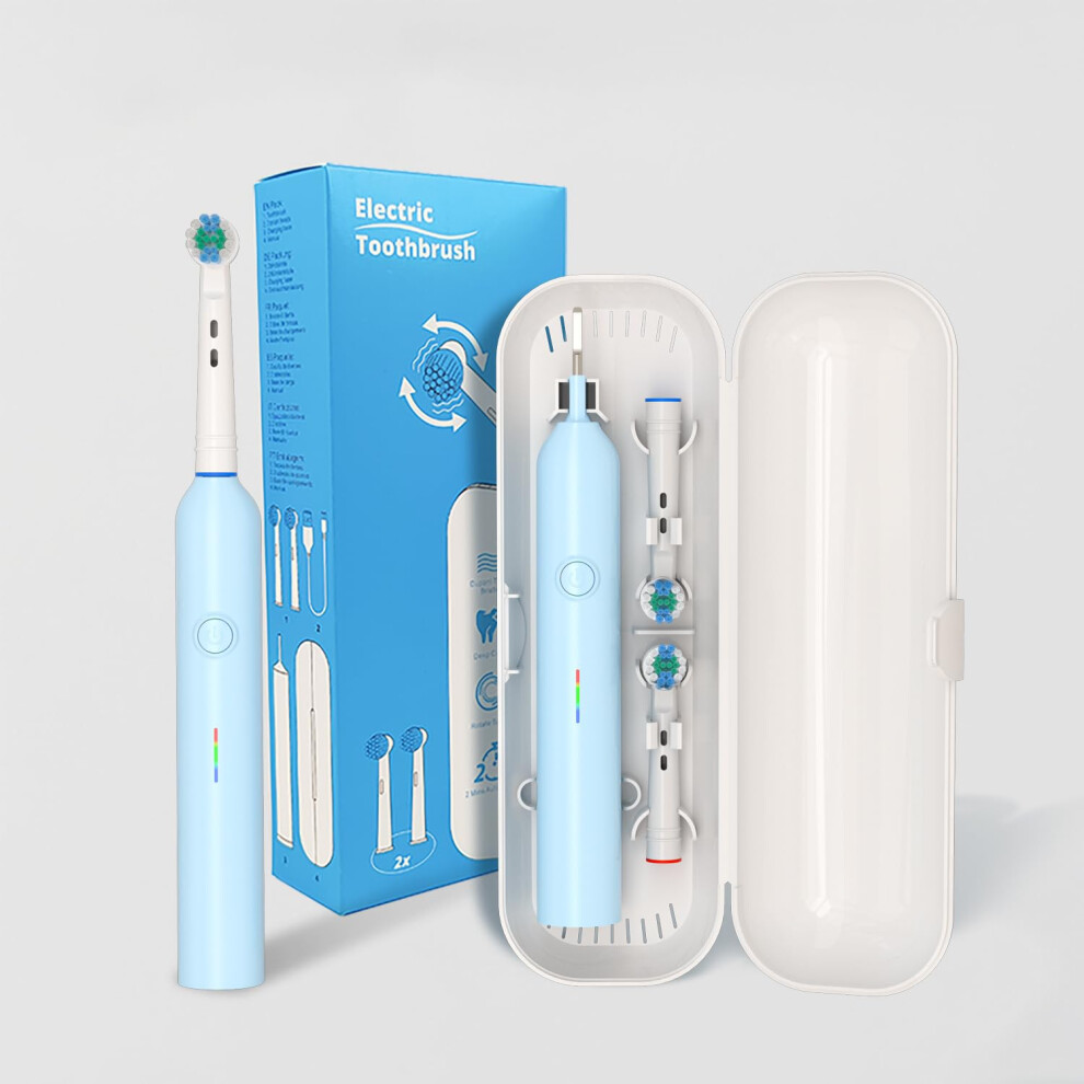 Rechargeable Electric Toothbrush with 360 Rotating Head, USB Fast Charging, Soft Bristle Care