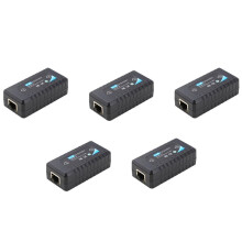 5X Extender POE Un 1 Porta 10 / 100Mbps con Ingresso / Uscita Standard IEEE 802.3Af per Telecamera IP Distanza di Trasmissione 120 Metri