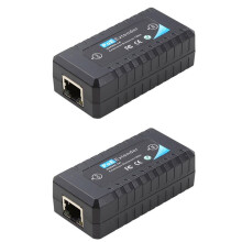 2X Extender POE Un 1 Porta 10 / 100Mbps con Ingresso / Uscita Standard IEEE 802.3Af per Telecamera IP Distanza di Trasmissione 120 Metri