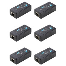 6X 1 Port POE Extender 10/100 Mbps med IEEE 802.3Af Standardingång/Utgång för IP-Kamera överföringsavstånd 120 Meter