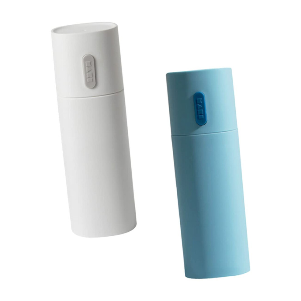 2pcs Travel Toothbrush Case with Toothpaste Holder and Rinse Cup, Compact 2 in 1 Hygienic Design